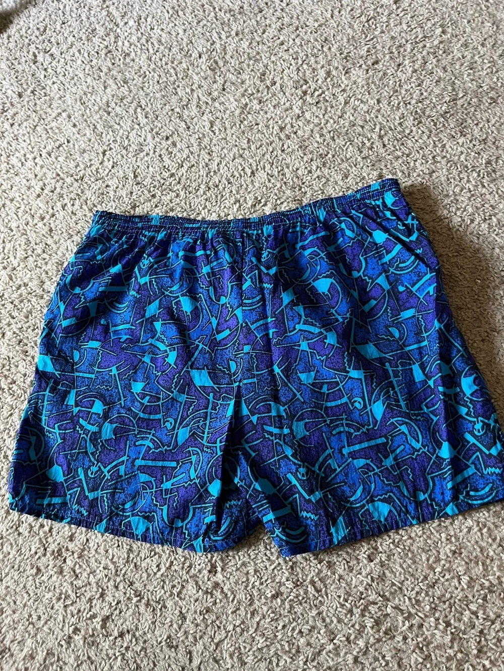 Nike Vintage Y2K AOP Blue Swim Trunks